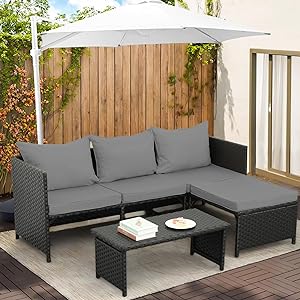 Valita 3-Piece Outdoor Patio Loveseat Sofa Set