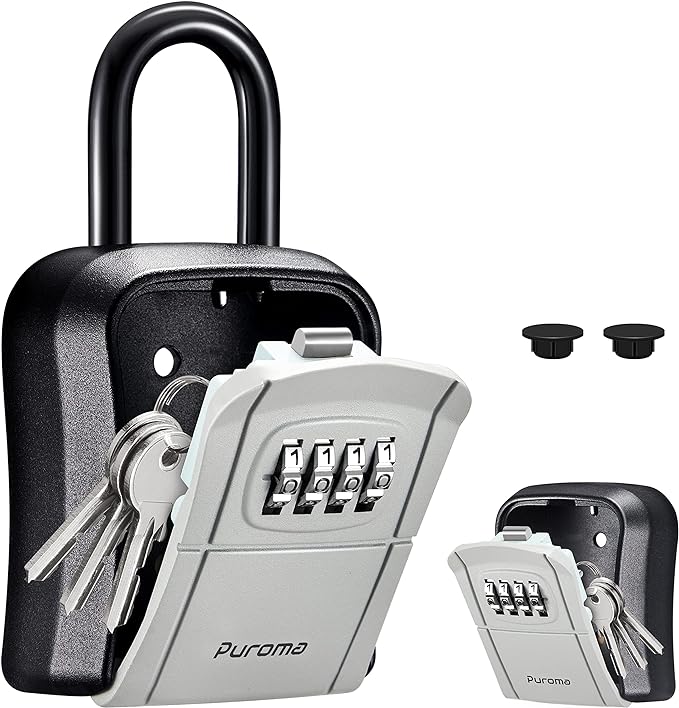Puroma Key Lock Box, Portable Combination Lockbox