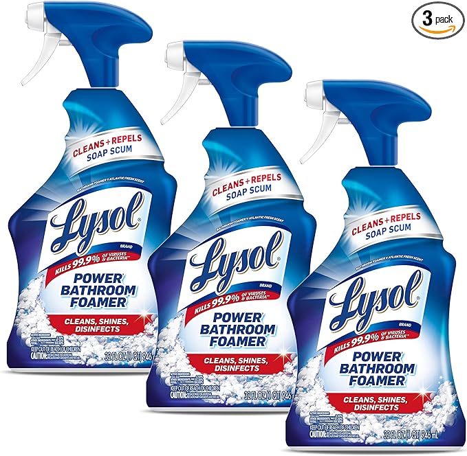 Lysol Power Bathroom Cleaner Trigger, 22 Ounces (Pack of 3)