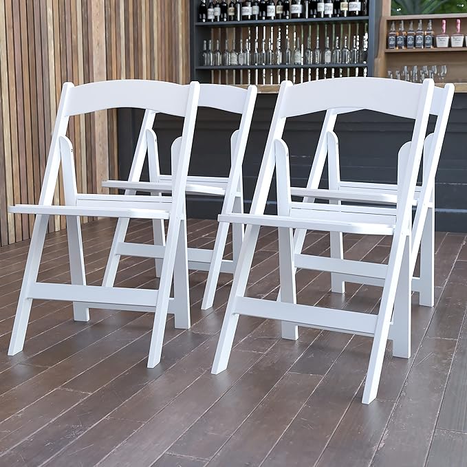 EMMA + OLIVER Lightweight Resin Folding Chairs