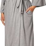 Natori Shangri La Long Robe with Kimono Sleeves, Bathrobe for Women