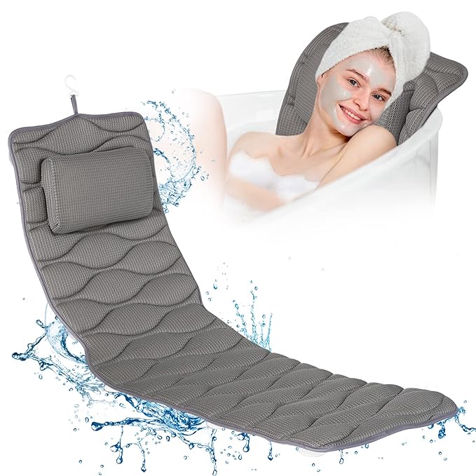 Full Body Bath Pillow for Tub with Neck & Back Support