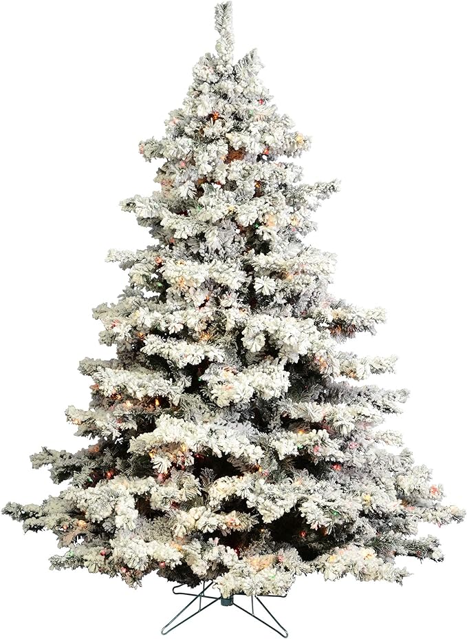Vickerman Artificial Flocked Alaskan Pine Christmas Tree