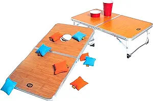 Outside Inside Compact Convertible Table & Cornhole Set