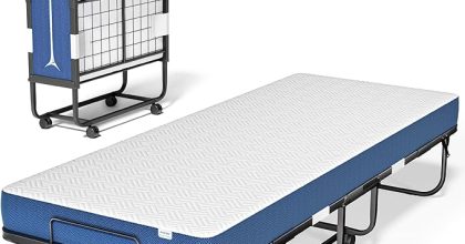 Folding Bed With Mattress Portable Rollaway Adults Bed