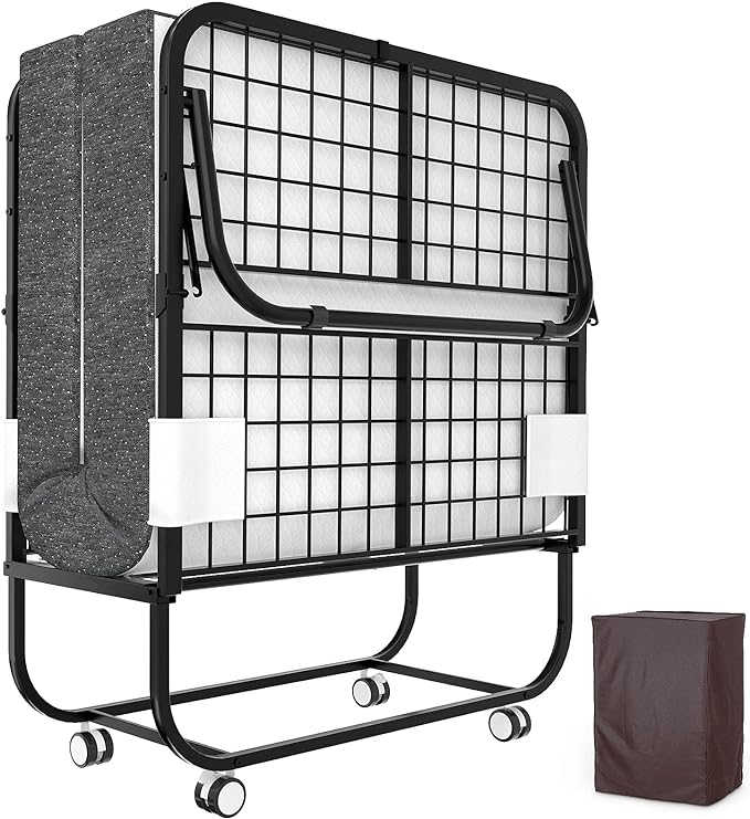 Karcog Rollaway Bed, Folding Bed with Mattress
