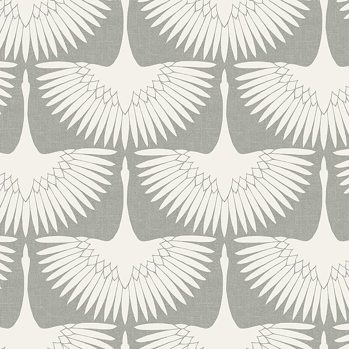 Tempaper Chalk Feather Flock Removable Wallpaper