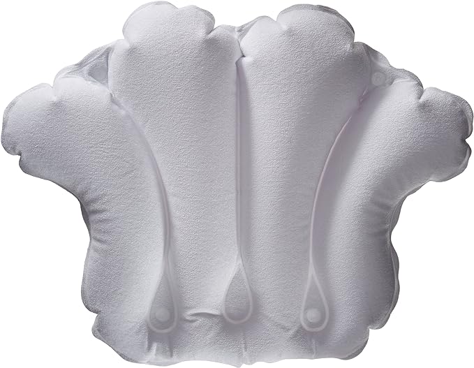 Aquasentials Inflatable Bath Pillow - Terry Cloth (White)
