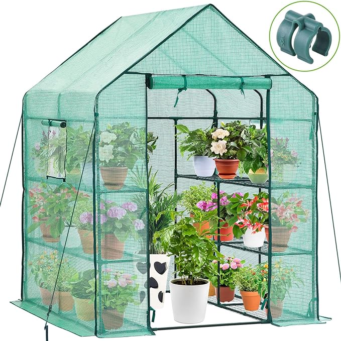 Ohuhu Walk-in Plant Greenhouse with 3 Tiers